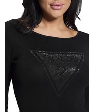 GUESS LS TRIANGLE  Maglia con logo jetbla - Maglie Donna - 3