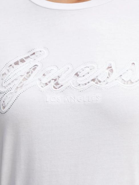 SS SCRIPT LACE LOGO EASY  T-Shirt in cotone purwhite - T-shirt e Top Donna