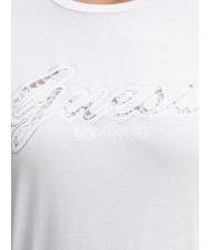 GUESS SS SCRIPT LACE LOGO EASY  T-Shirt in cotone purwhite - T-shirt e Top Donna - 3