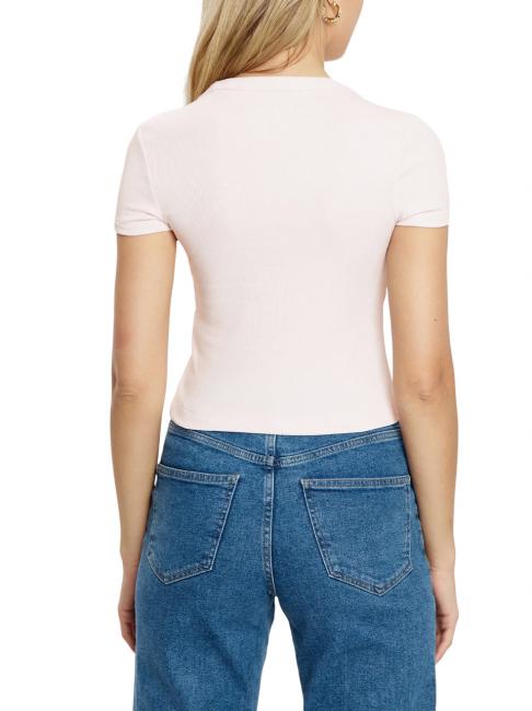 SS CN RIB LOGO T-shirt a maniche corte low key pink - T-shirt e Top Donna