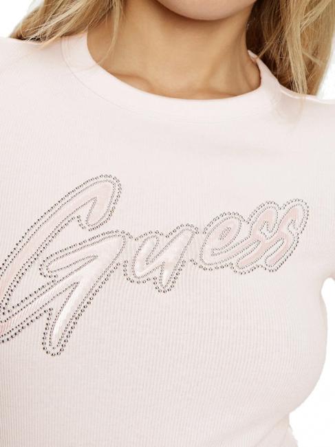 SS CN RIB LOGO T-shirt a maniche corte low key pink - T-shirt e Top Donna