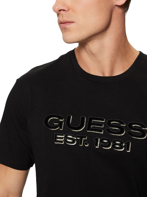 SS BSC VELVET LOGO  T-Shirt in cotone jetbla - T-shirt Uomo