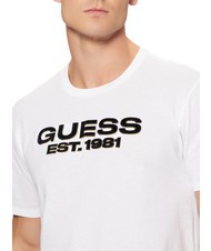 GUESS SS BSC VELVET LOGO  T-Shirt in cotone purwhite - T-shirt Uomo - 3