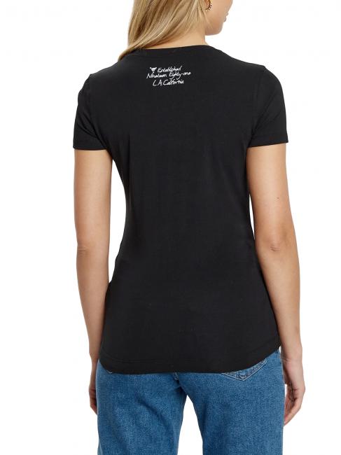 SS CN TRIANGLE FLOWER T-Shirt in cotone jetbla - T-shirt e Top Donna