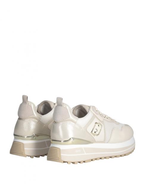 MAXI WONDER 01 Sneakers platform in pelle e mesh ivory - Scarpe Donna