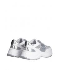 LIUJO EVA 02 Sneakers in pelle e lurex white/silver - Scarpe Donna - 5