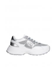 LIUJO EVA 02 Sneakers in pelle e lurex white/silver - Scarpe Donna - 2