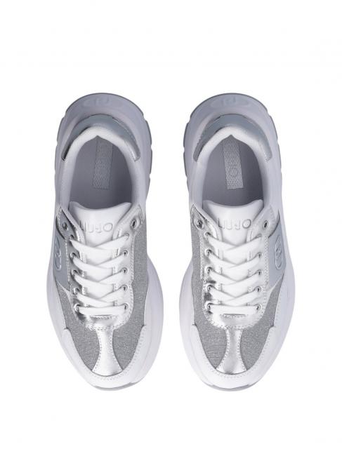EVA 02 Sneakers in pelle e lurex white/silver - Scarpe Donna
