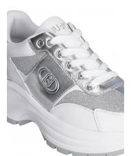 LIUJO EVA 02 Sneakers in pelle e lurex white/silver - Scarpe Donna - 4
