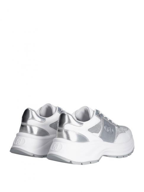 EVA 02 Sneakers in pelle e lurex white/silver - Scarpe Donna