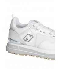 LIUJO MAXI WONDER 01 Sneakers platform in pelle e mesh white - Scarpe Donna - 5