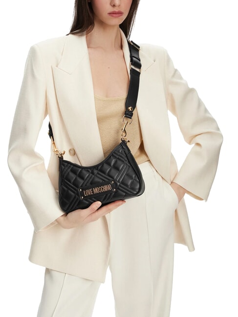 GEOMETRIC QUILTED Borsa a tracolla Nero - Borse Donna