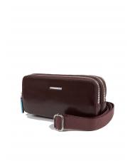 PIQUADRO BLUE SQUARE Mini borsello in pelle 3 zip MOGANO - Porta tablet & Organizer - 2