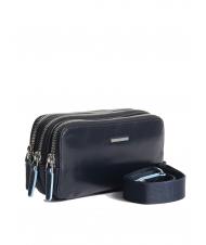 PIQUADRO BLUE SQUARE Mini borsello in pelle 3 zip blu - Porta tablet & Organizer - 2