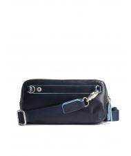 PIQUADRO BLUE SQUARE Mini borsello in pelle 3 zip blu - Porta tablet & Organizer - 4