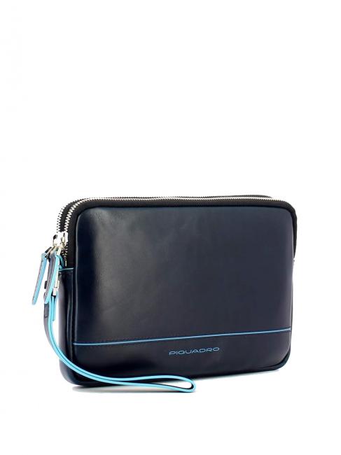 BLUE SQUARE Pochette in pelle con polsierina blu - Tracolle Uomo