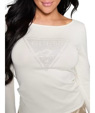 GUESS LS TRIANGLE  Maglia con logo dovwhi - Maglie Donna - 2