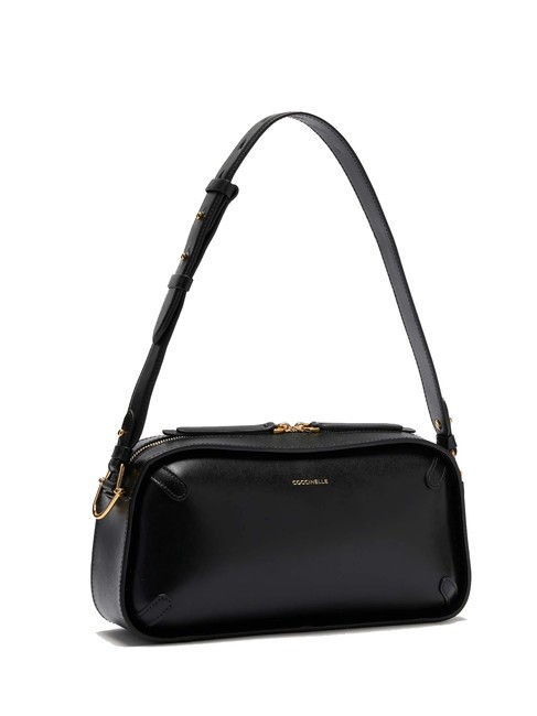 CAMPIONARIO - MALETA CALF Borsa  a spalla in pelle liscia Nero - Borse Donna
