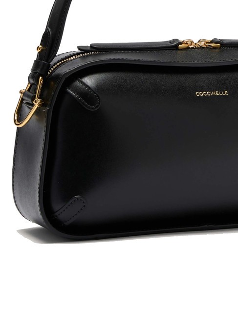 CAMPIONARIO - MALETA CALF Borsa  a spalla in pelle liscia Nero - Borse Donna