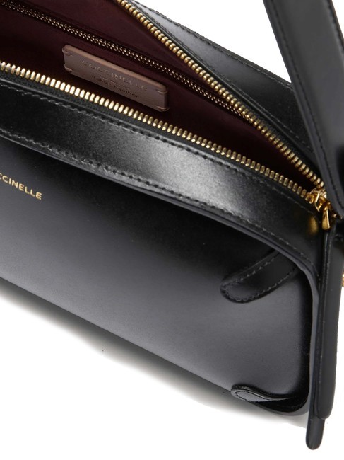 MALETA CALF Borsa  a spalla in pelle liscia Nero - Borse Donna