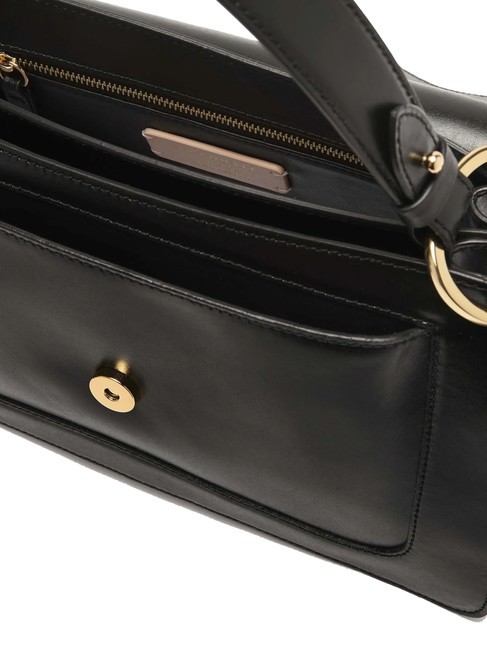 C-ME CALF COCKER Borsa cartelletta in pelle con tracolla Nero - Borse Donna