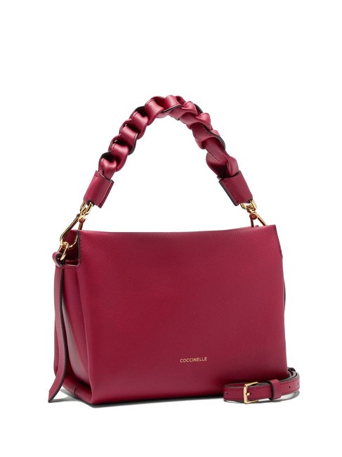 BOHEME GRANA DOUBLE Borsa piccola a mano in pelle martellata sangria/skin - Borse Donna