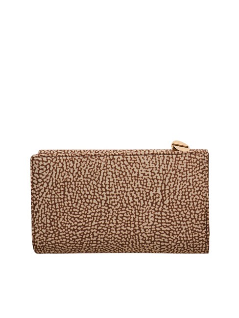 CLASSICA MEDIUM Portafoglio in tessuto riciclato e pelle beige brown - Portafogli Donna