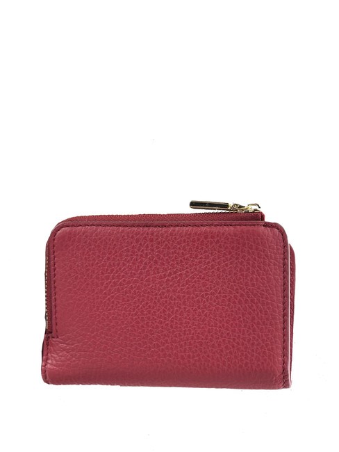 METALLIC SOFT Portafoglio piccolo in pelle sangria - Portafogli Donna