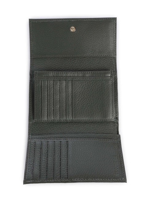 METALLIC SOFT Portafoglio bifold pelle martellata alga - Portafogli Donna