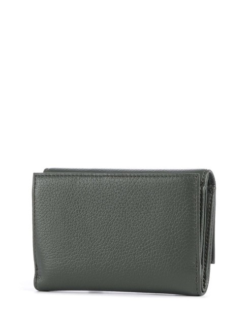 METALLIC SOFT Portafoglio bifold pelle martellata alga - Portafogli Donna