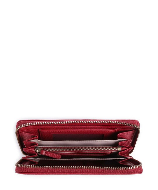 METALLIC SOFT Portafoglio zip pelle martellata sangria - Portafogli Donna