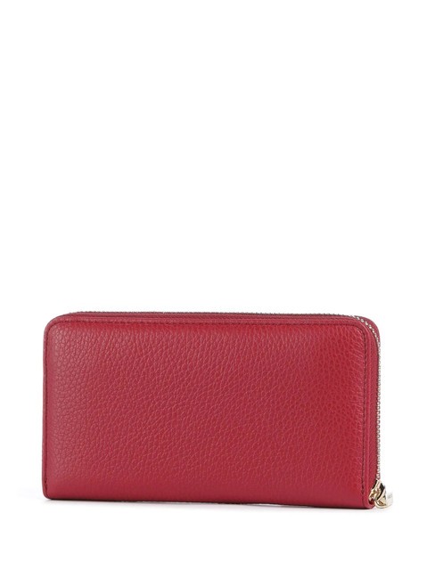 METALLIC SOFT Portafoglio zip pelle martellata sangria - Portafogli Donna