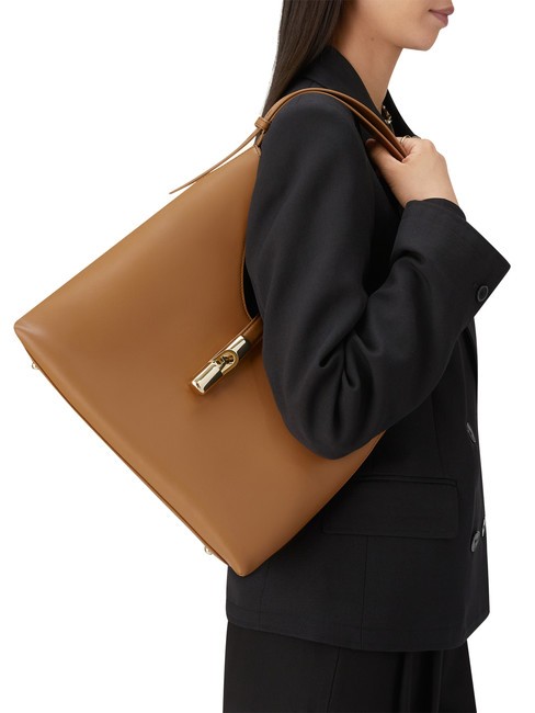 GOCCIA Borsa in pelle a spalla brandy - Borse Donna