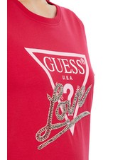 GUESS SS CN TRIANGLE LOVE T-Shirt in cotone wild red - T-shirt e Top Donna - 3