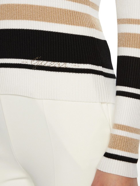 EVIE STRIPED  Maglia a righe white black gold str - Maglie Donna