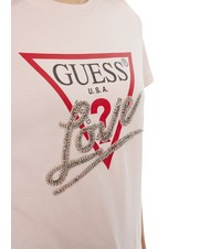 GUESS SS CN TRIANGLE LOVE T-Shirt in cotone low key pink - T-shirt e Top Donna - 3