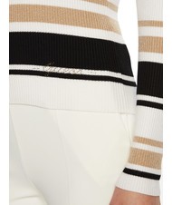 GUESS EVIE STRIPED  Maglia a righe white black gold str - Maglie Donna - 3