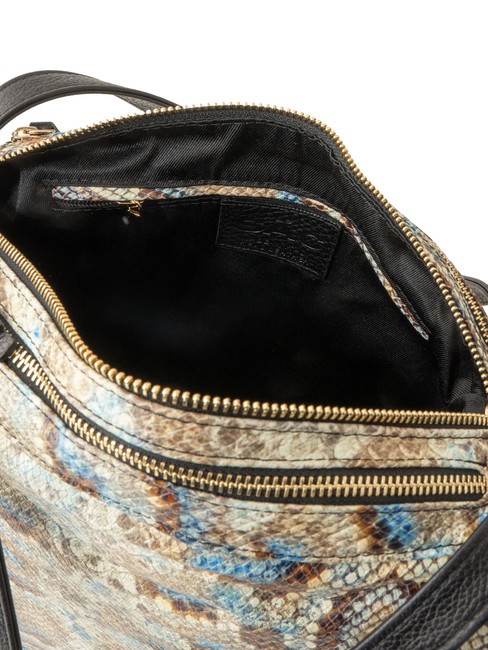 TRIO Zaino sacca in pelle stampa pitone pitone grigio - Borse Donna