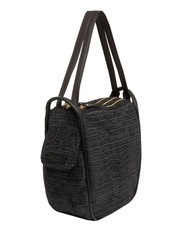 LESAC TRIO Zaino sacca in pelle stampa cocco nero26 - Borse Donna - 3