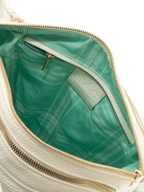 TRIO  Zaino sacca in pelle martellata bianco - Borse Donna