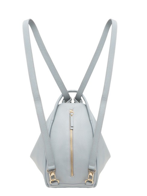 TRIO  Zaino sacca in pelle martellata azzurro polvere - Borse Donna