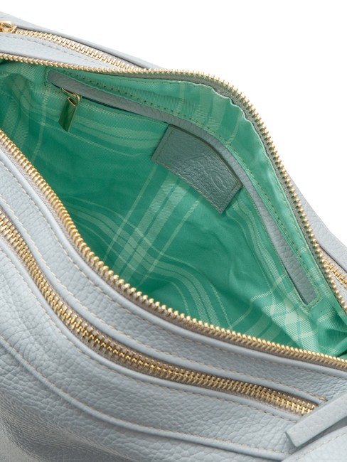 TRIO  Zaino sacca in pelle martellata azzurro polvere - Borse Donna