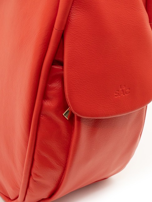 TRIO Zaino sacca in pelle nappa rosso30 - Borse Donna