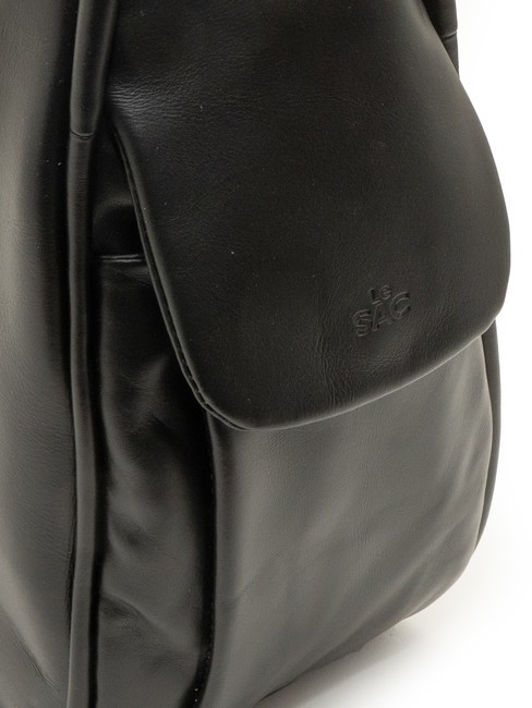 TRIO Zaino sacca in pelle nappa nero19 - Borse Donna