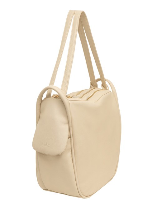 TRIO Zaino sacca in pelle nappa beige - Borse Donna