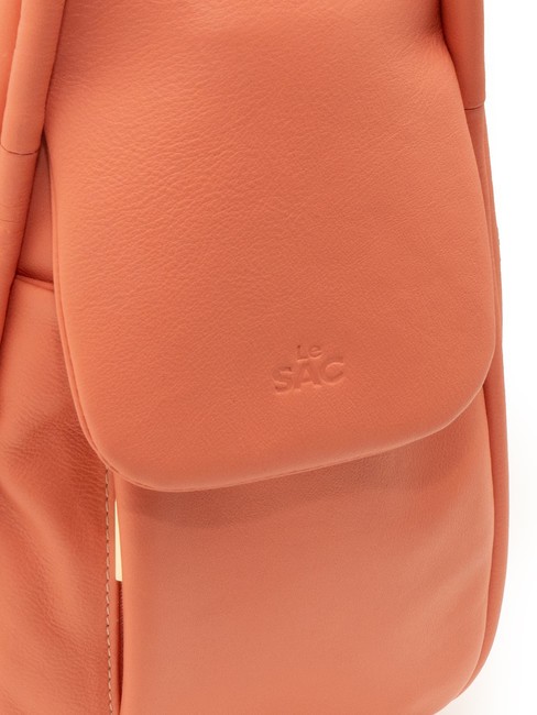 TRIO Zaino sacca in pelle nappa salmone scuro - Borse Donna