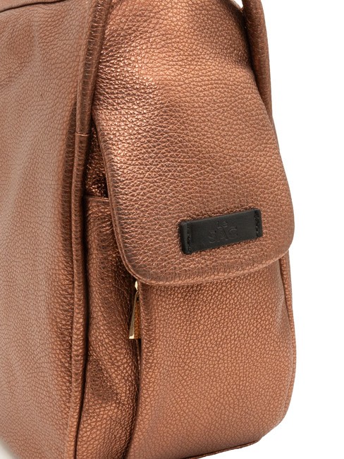 TRIO Zaino sacca in pelle metallizzata bronzo - Borse Donna