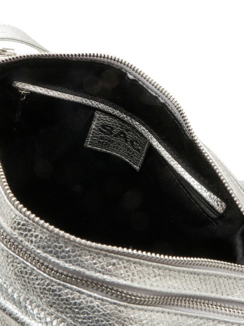 TRIO Zaino sacca in pelle metallizzata argento - Borse Donna