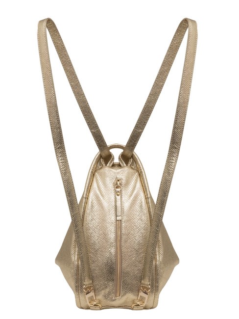 TRIO Zaino sacca in pelle metallizzata oro - Borse Donna