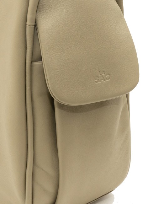 TRIO  Zaino sacca in pelle martellata tortora - Borse Donna